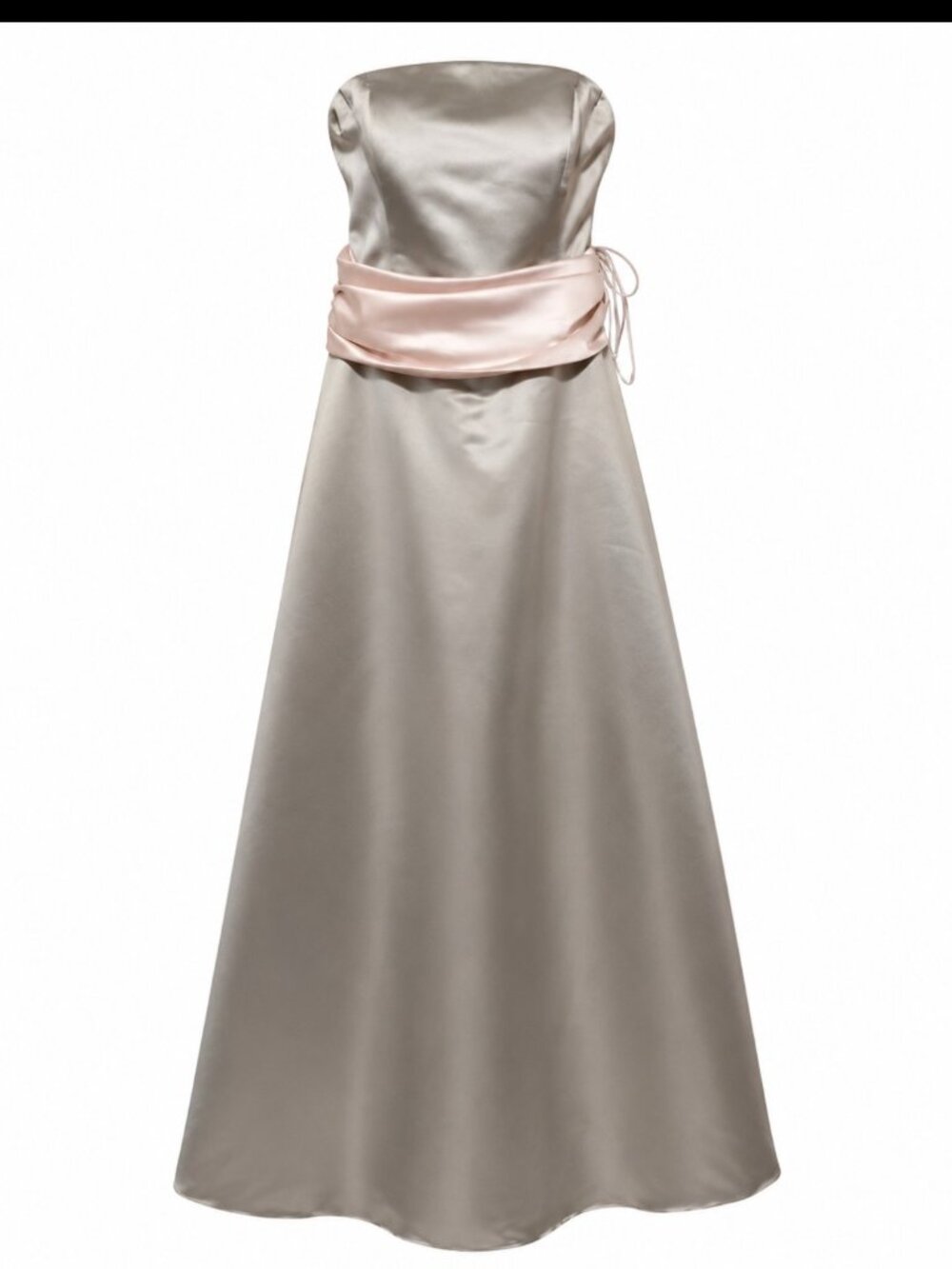 Bill Levkoff Strapless Satin  Elegant Formal gown- women's Size 12 olive green